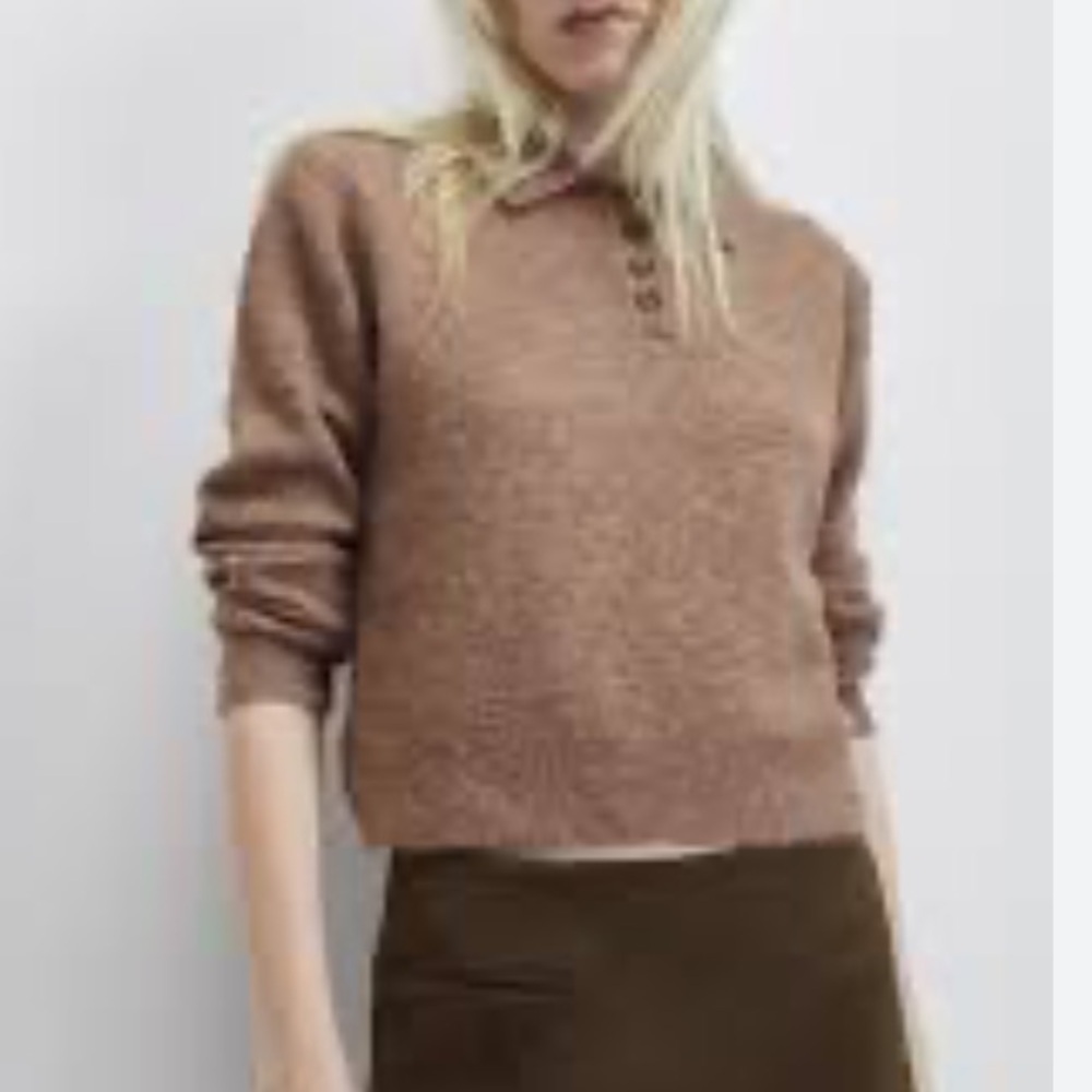 Zara Cropped Sweater Wool Blend Timeless Classic Staple Minimalist